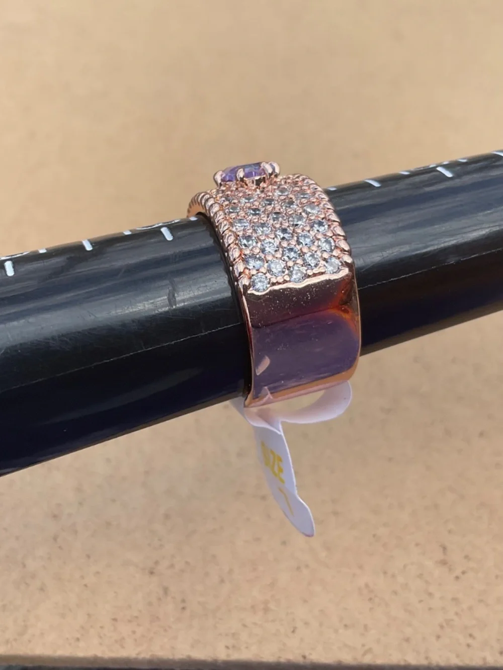 Bomb Party Ring She’s Beauty and Grace Lavender Tanzanite CZ Rose Gold sz 7 new
